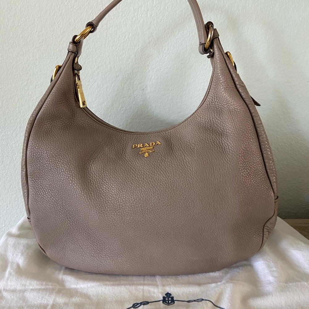 Authentic Prada leather shoulder bag